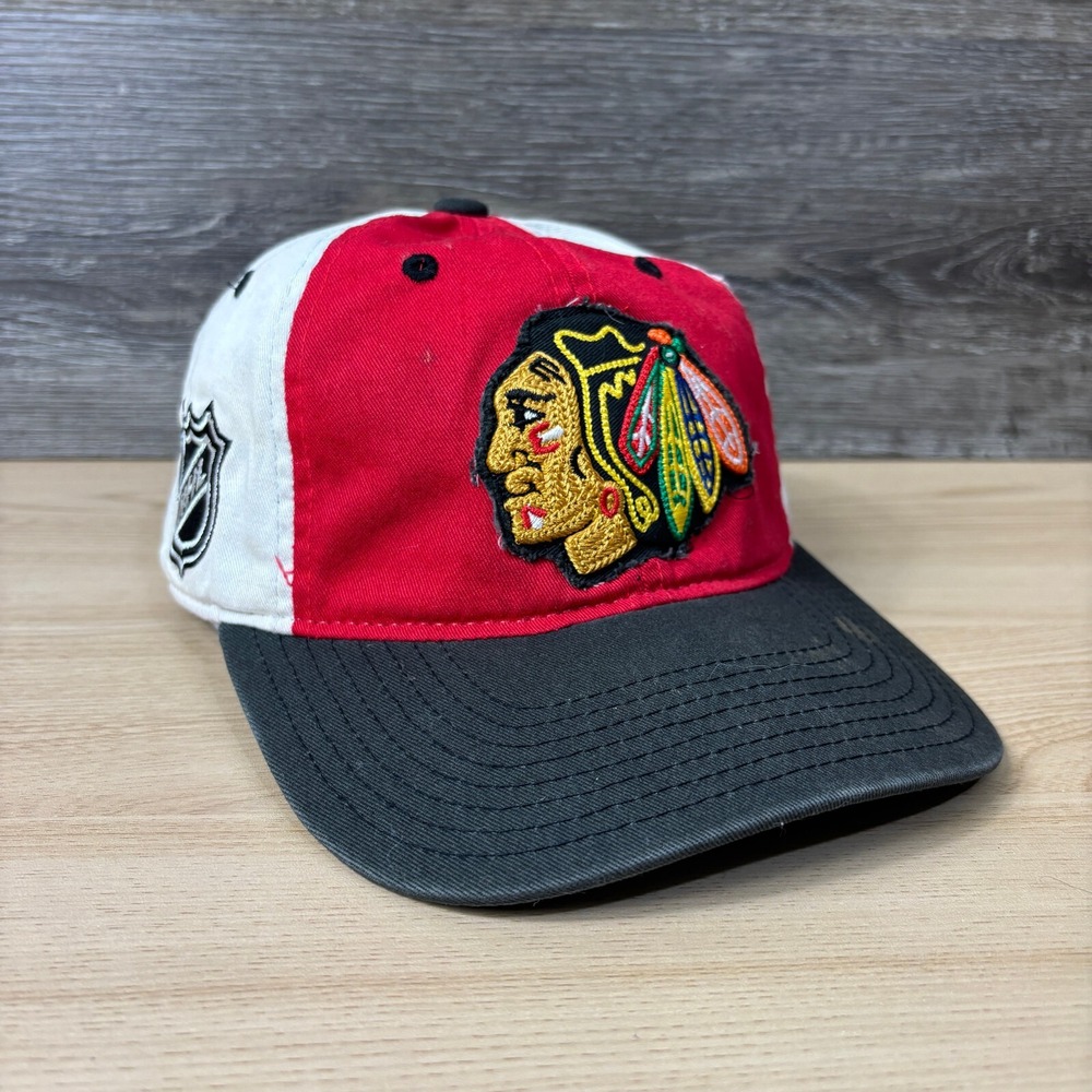 Chicago Blackhawks Hat Strap Back Red Retro NHL Hockey Reebok Center Ice